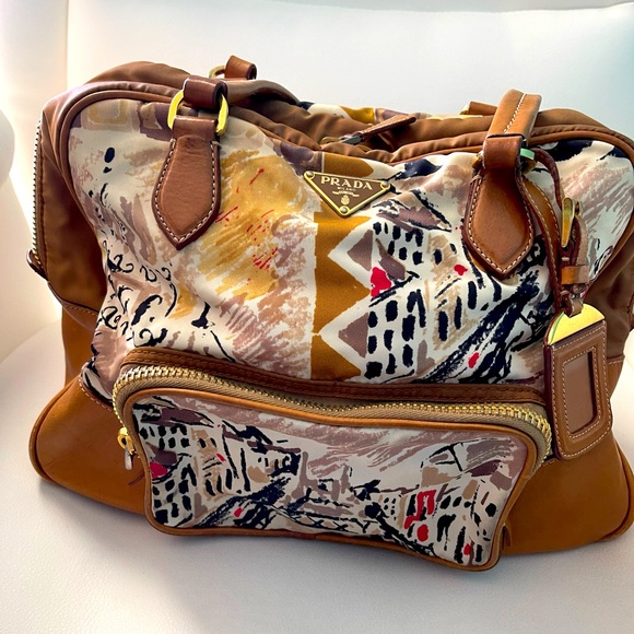 Prada Handbags - PRADA rare vintage Canapa St. Venician watercolor bag